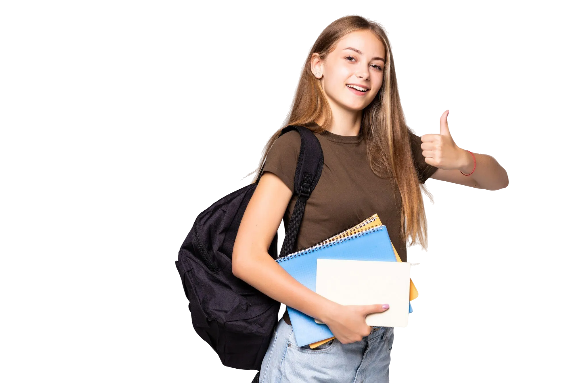 young-student-woman-with-backpack-bag-holding-hand-with-thumb-up-gesture-isolated-white-wall